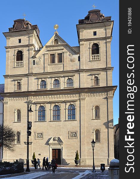 University Church of the Holy Trinity (slovak: Univerzitny kostol sv. Trojice) in Kosice, Slovakia. University Church of the Holy Trinity (slovak: Univerzitny kostol sv. Trojice) in Kosice, Slovakia