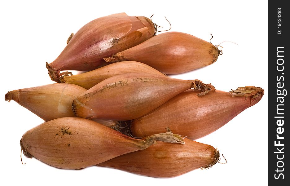 Shallots isolated on a white background.