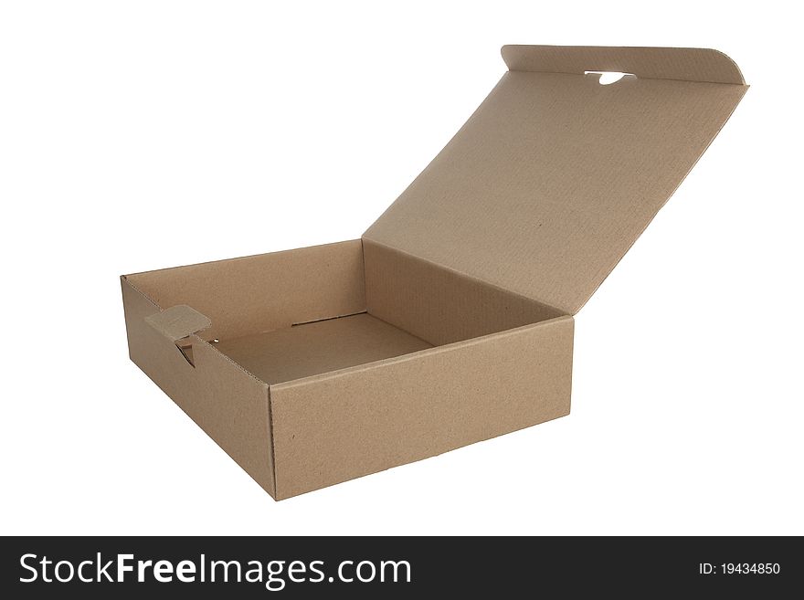 An Open Cardboard box on white background