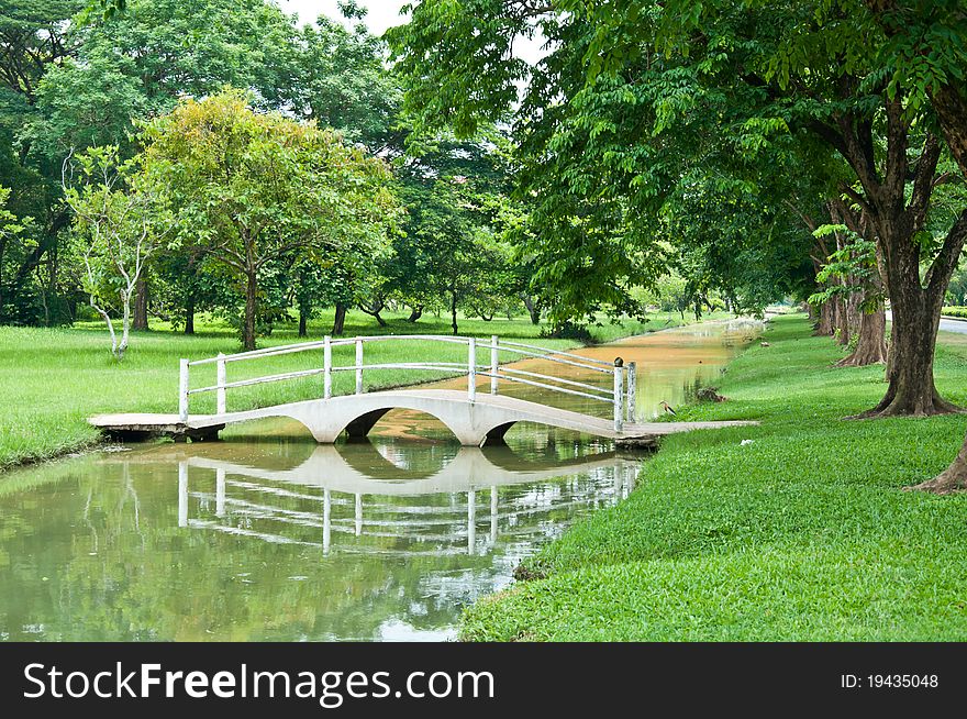 Bridge and tree garden style. Bridge and tree garden style