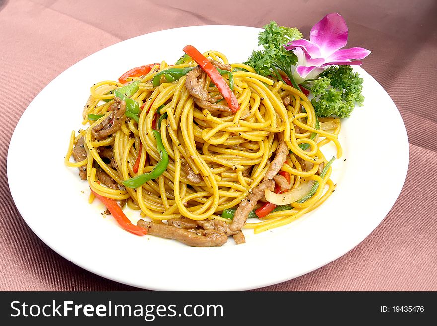 Delicious Seafood Spaghetti Ready To Serve