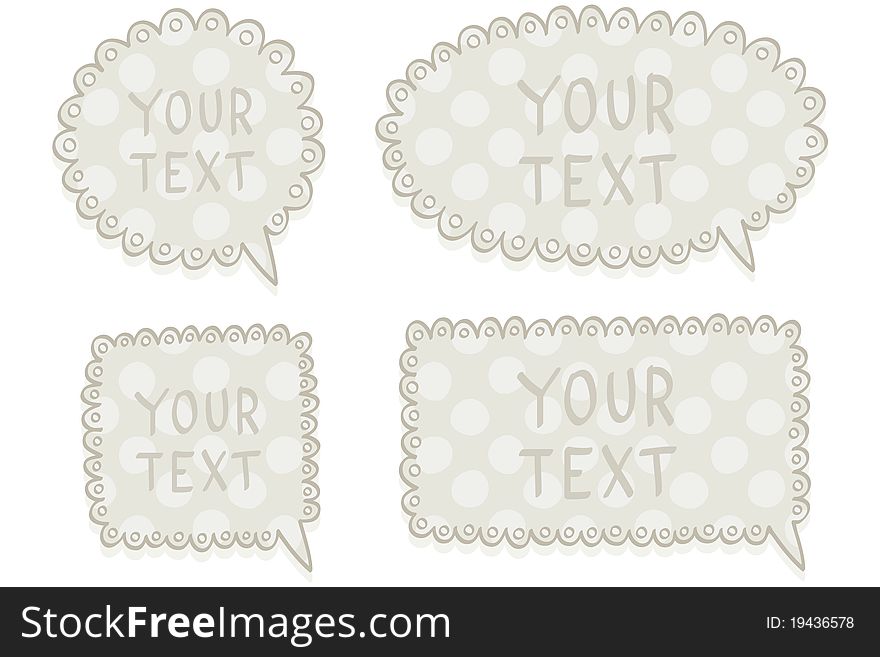 Pastel vintage message bubble set. Pastel vintage message bubble set