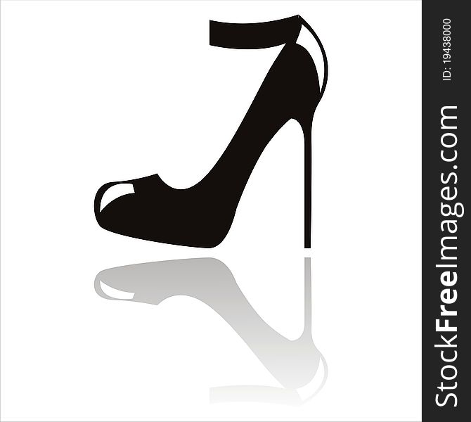 Black high heel shoe silhouette