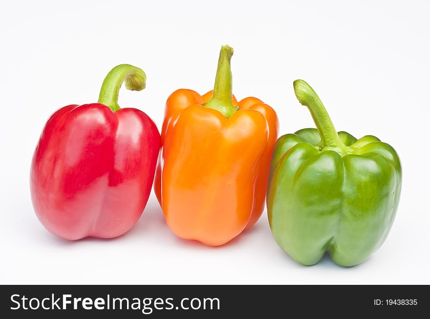 Three different coloured Peppers