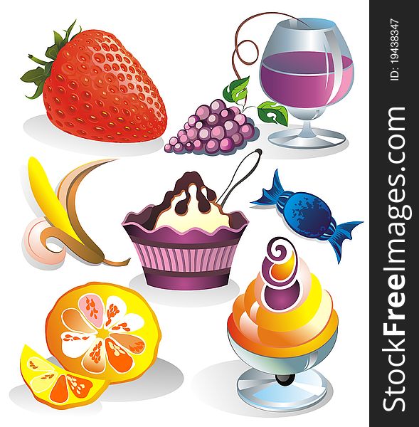 Vector food set