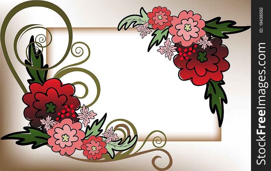 Beautiful frame of the red flower composition. Beautiful frame of the red flower composition