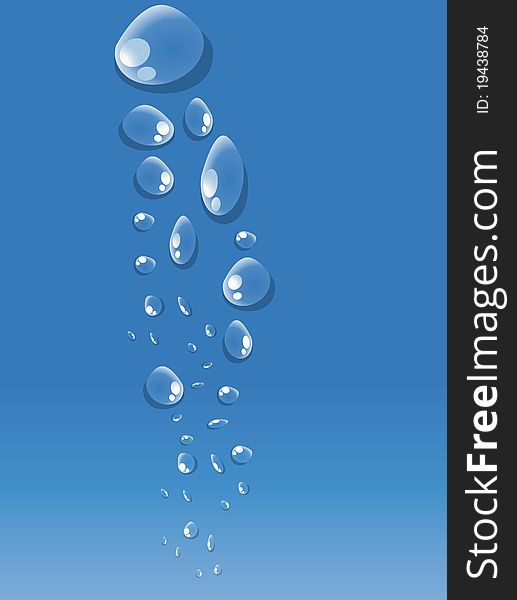 Water blue drops background design
