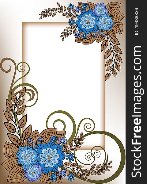 Beautiful vertical frame of the blue flower composition. Beautiful vertical frame of the blue flower composition