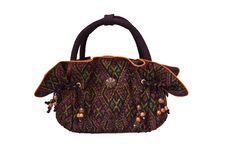Thai Silk Handbag Isolated On White Background Stock Photo Thai Silk Handbag Isolated On White Background Stock Photo