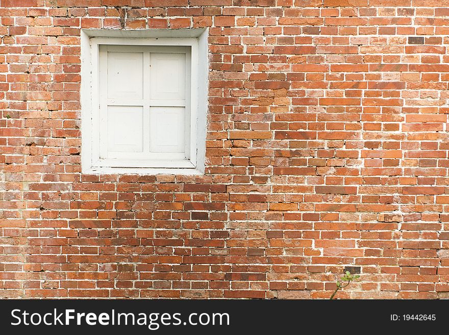 Brick Wall with white window. Brick Wall with white window