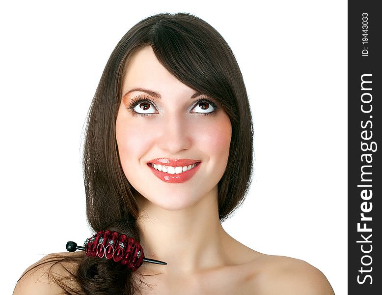 Close-up portrait of sexy caucasian young woman