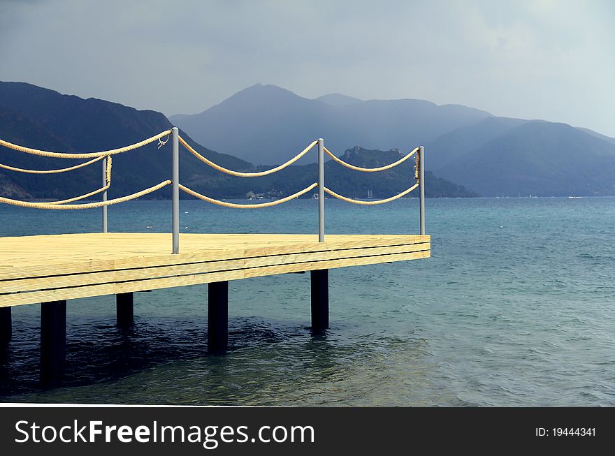 Wooden pier at the sea shore