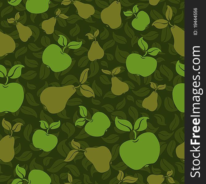 Apple pear fruit seamless pattern background. Apple pear fruit seamless pattern background