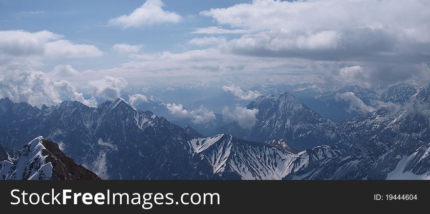 Austrian view of the Alps in a beautiful May day