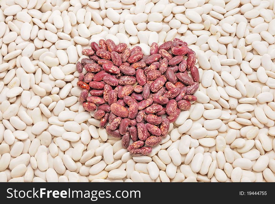 Texture of the beans. fruits beans. Heart of the beans.