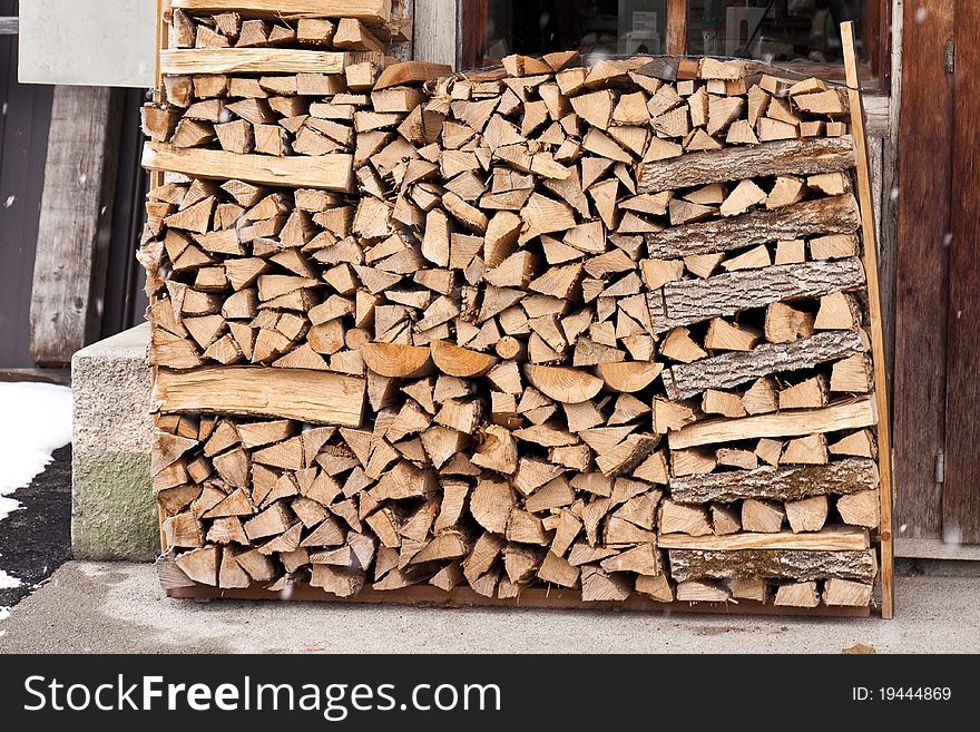 Wood cut, stacked and ordered. Wood cut, stacked and ordered