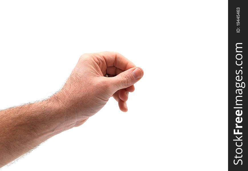 A hand isolated against a white background. A hand isolated against a white background