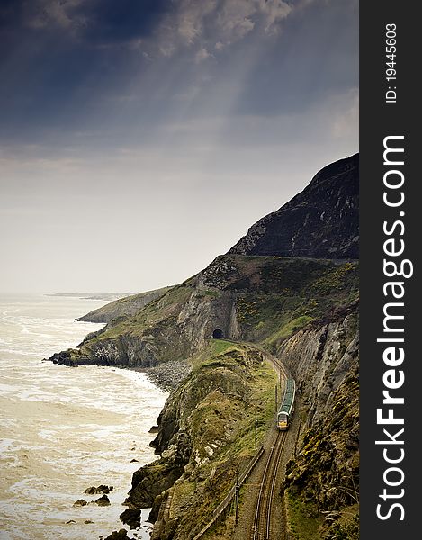 Railway in mountains in Ireland