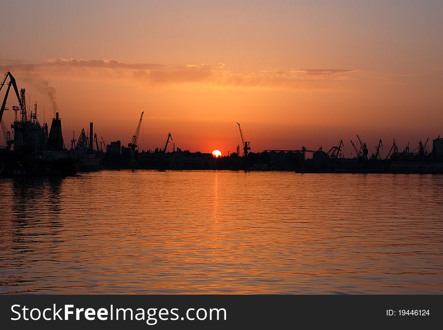 Sunset In The Port Black Sea