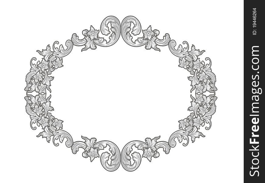 Silver floral frame in the Renaissance