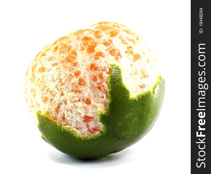 Green orange on white background