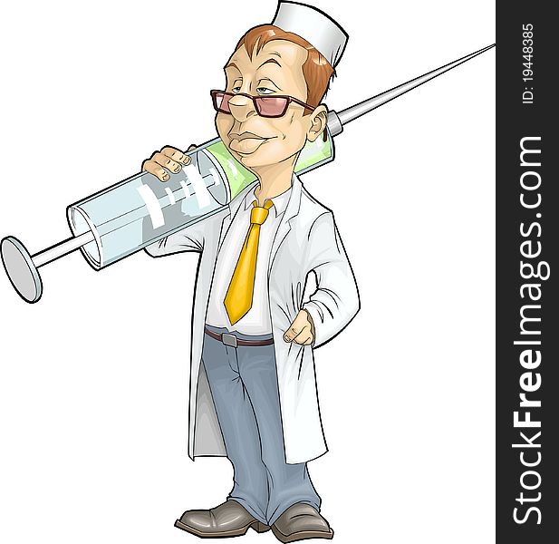 Doctor With Syringe In Hand