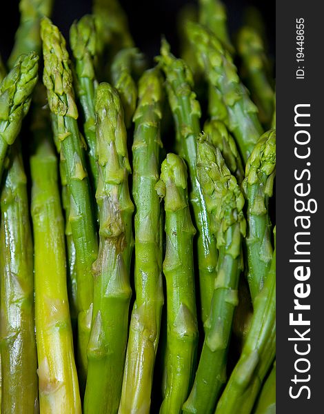 An extreme close up of asparagus
