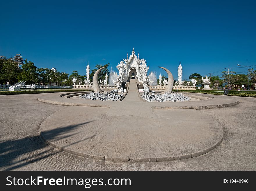 Very famous thai temple in nice composition