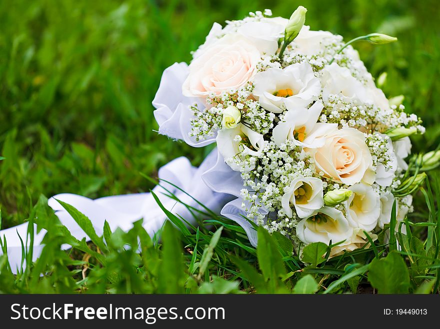 Close up of wedding bouquet