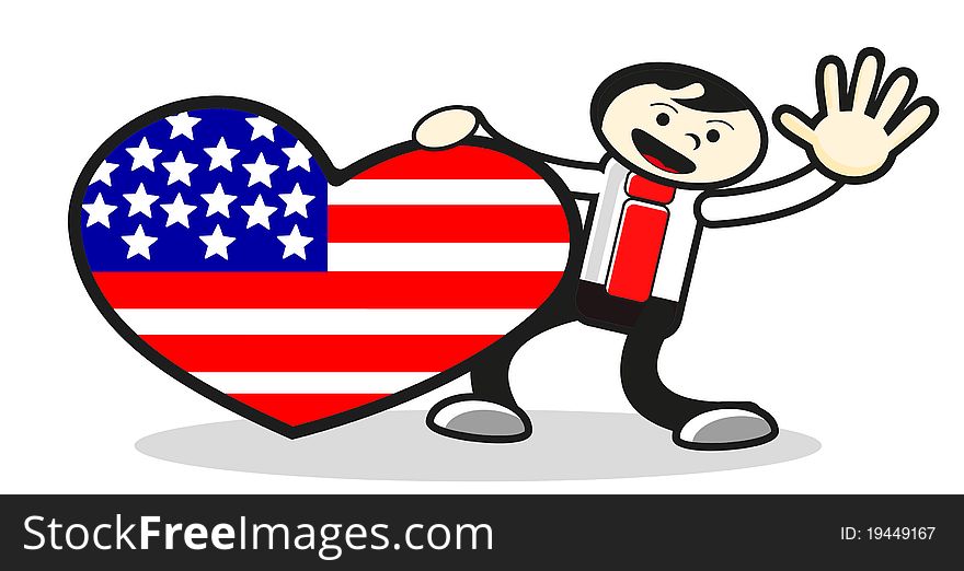 Illustration of love for america