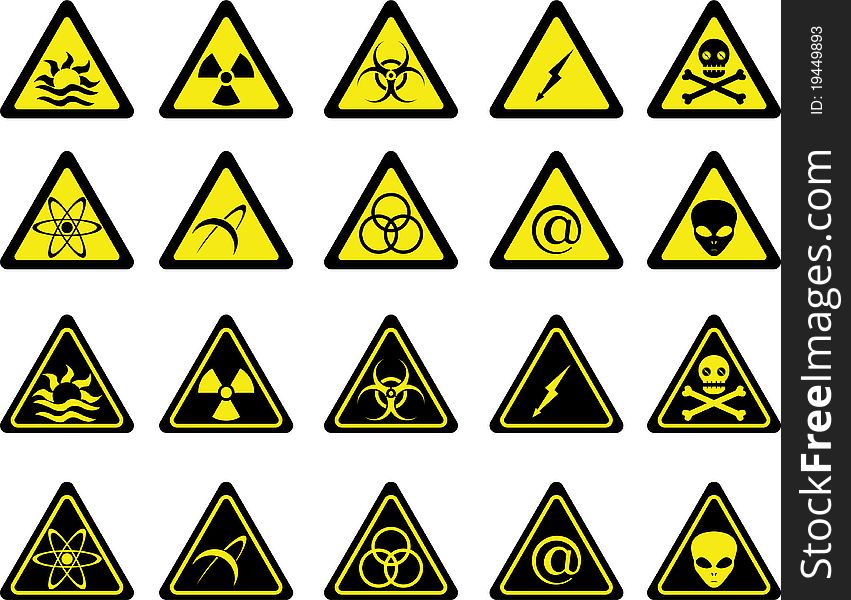 Set of warning signs. vector illustration