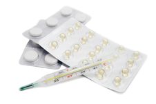 Mercury Thermometer And Pills Stock Images Mercury Thermometer And Pills Stock Images