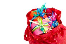 Gift Boxes In A Red Bag Stock Image Gift Boxes In A Red Bag Stock Image