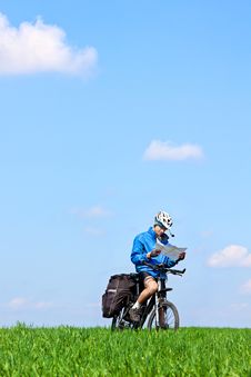 Mountain Biker On Sunny Day Royalty Free Stock Image Mountain Biker On Sunny Day Royalty Free Stock Image