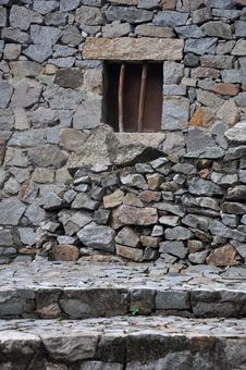 Small Window On Stone Wall Royalty Free Stock Photo Small Window On Stone Wall Royalty Free Stock Photo