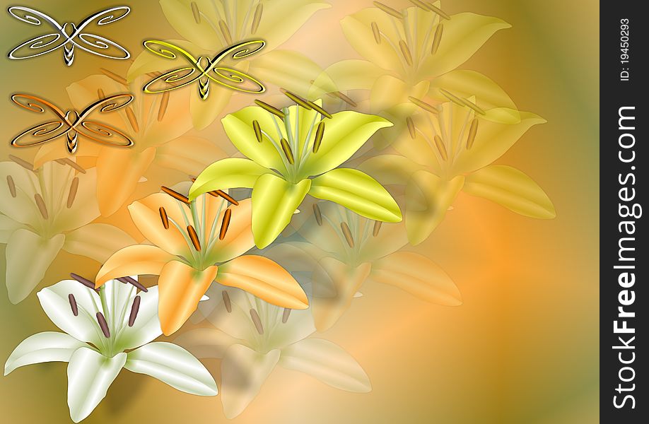 Lily flowers background