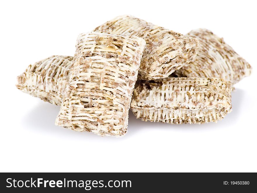Wheat cereal over the white background - isolated