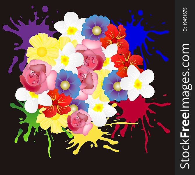 Colorful background with flower of the miscellaneous of the colour. Colorful background with flower of the miscellaneous of the colour