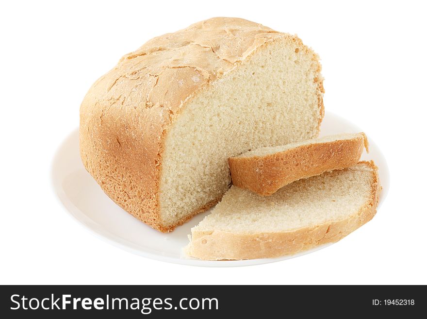 Bread on an white plate. Bread on an white plate