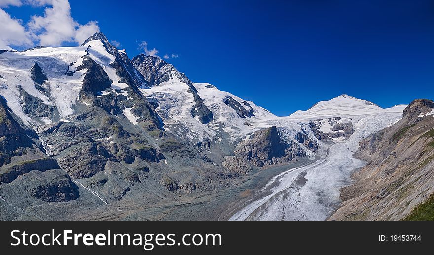 Glacier on Grossglockner, summer in Austria. Panorama. Glacier on Grossglockner, summer in Austria. Panorama