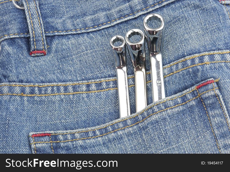 Wrench Inside Jeans Pocket