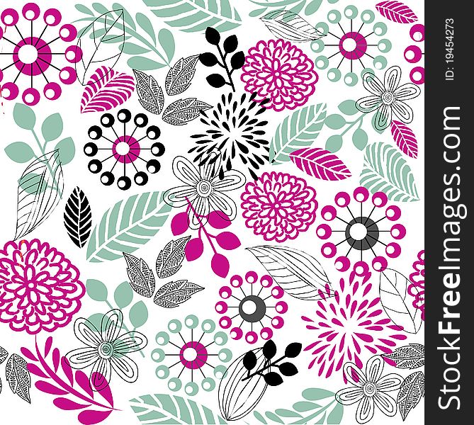 Elements of design seamless backgrounds, plants and flowers. Elements of design seamless backgrounds, plants and flowers