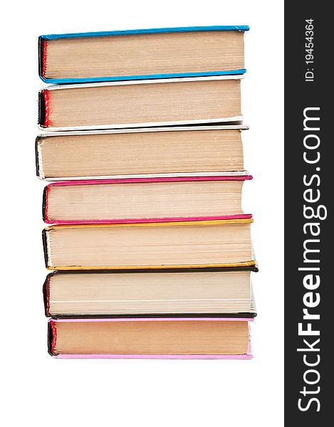 Pile of the books isolated on a white background