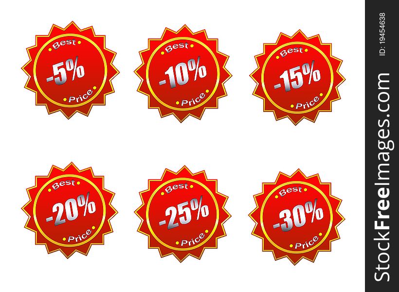 Best price,discount red icon