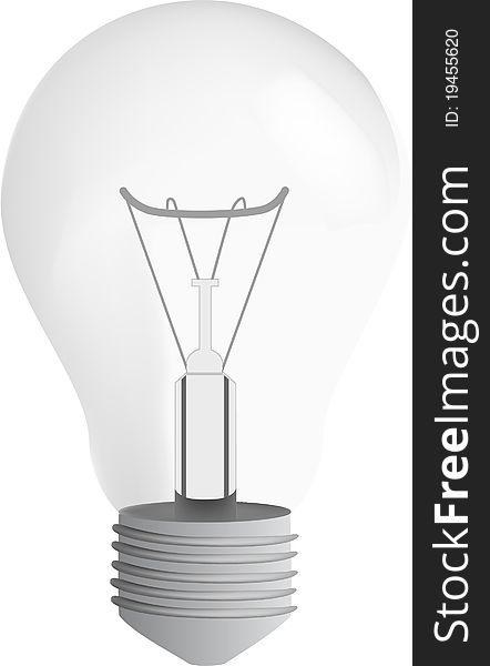 Illustration of light bulb glow-lamp.