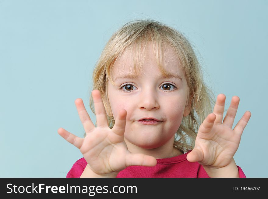 Portrait of lovely blond little girl