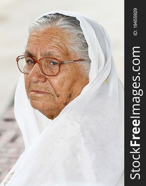 Portrait shot of indian old women.