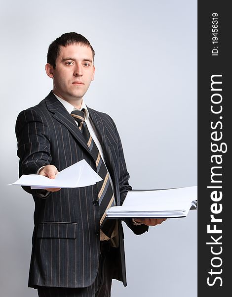 Businessman portrait in a jacket and tie