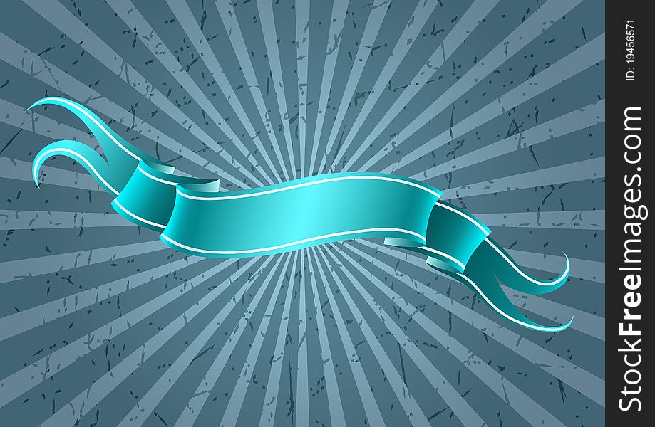Ribbon on grunge background. Vector illustration
