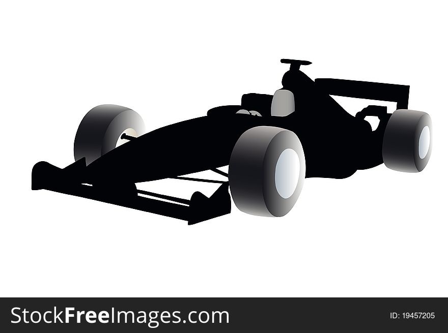 Illustration of racer under the white background